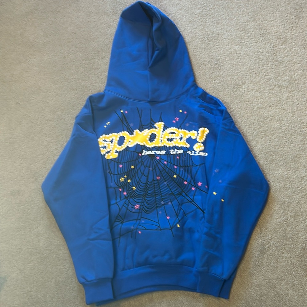 Brand New Blue Sp5der Hoodie